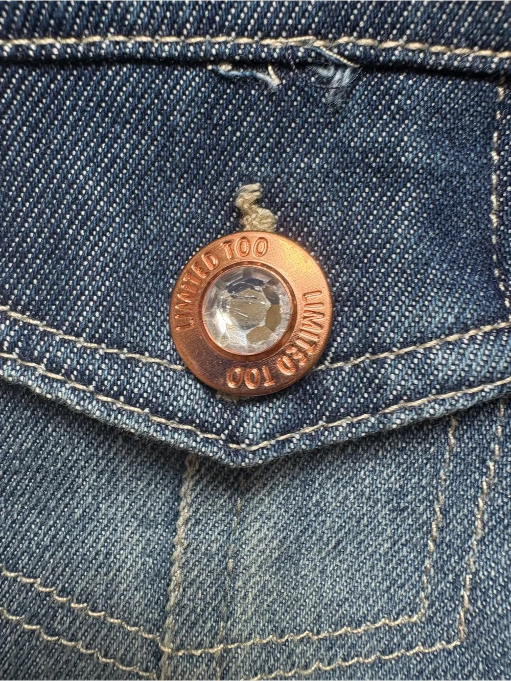 Limited Too Girls Blue Denim Button Vest